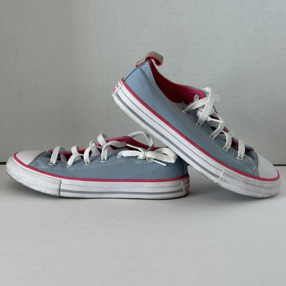 Converse Chuck Taylor, All Star Blue Pink Low Top Sneaker Girls Kids Size 1.5 Jr - Picture 11 of 14